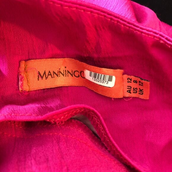 Manning Cartell Facetime Slip Gown Fuchsia Dress Spaghetti Straps Open Back US 8 - Picture 7 of 8
